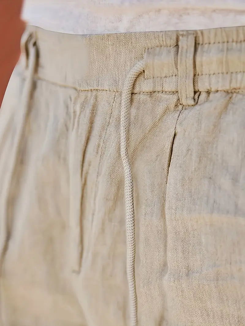ANTHONY | PANTALONS LARGES EN LIN AVEC CORDON