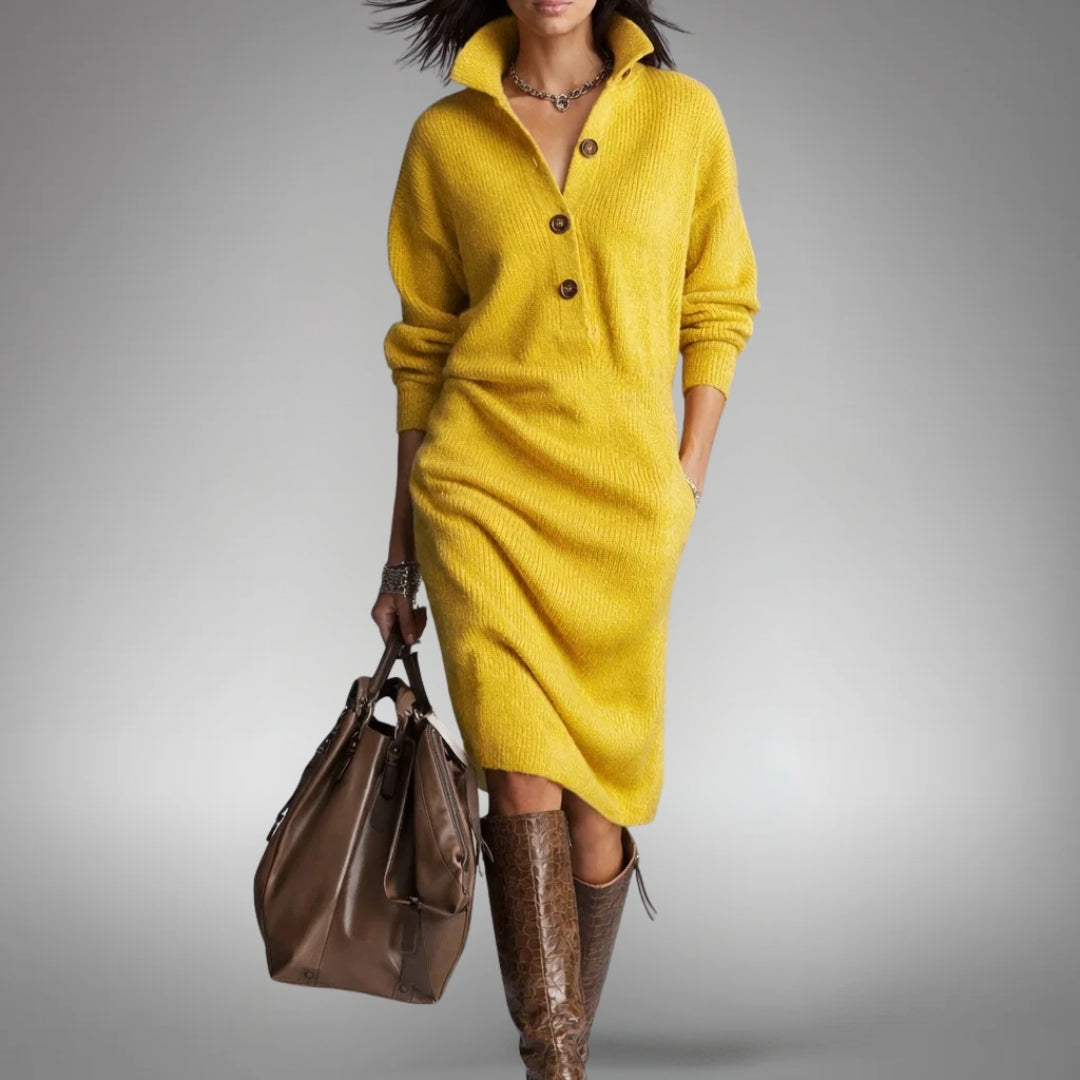Marianne | Robe en Tricot Douce Avec Boutons