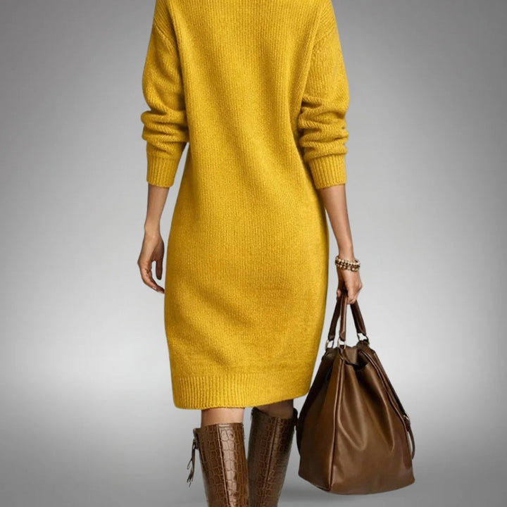 Marianne | Robe en Tricot Douce Avec Boutons