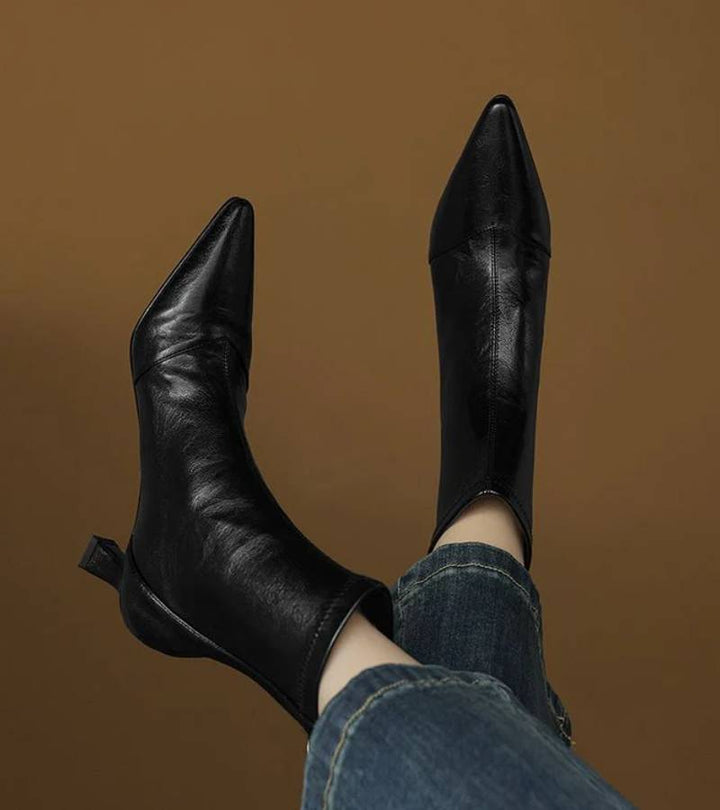 Bea | Bottines en cuir à talon élégant