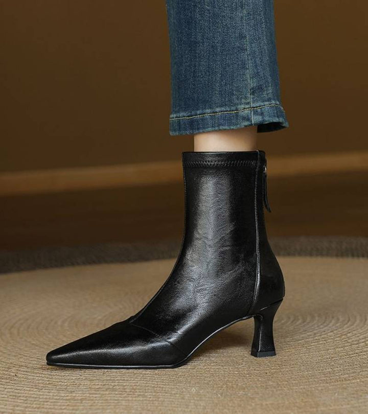 Bea | Bottines en cuir à talon élégant
