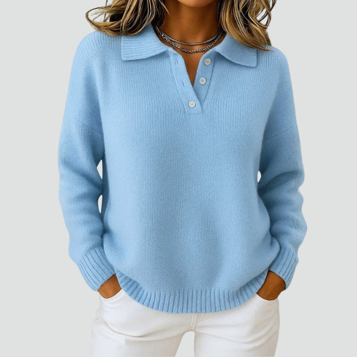 Eula | Pull à col Polo Oversize Pour Tous les Jours