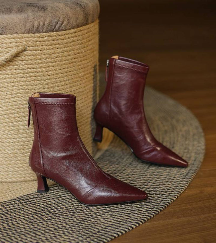 Bea | Bottines en cuir à talon élégant