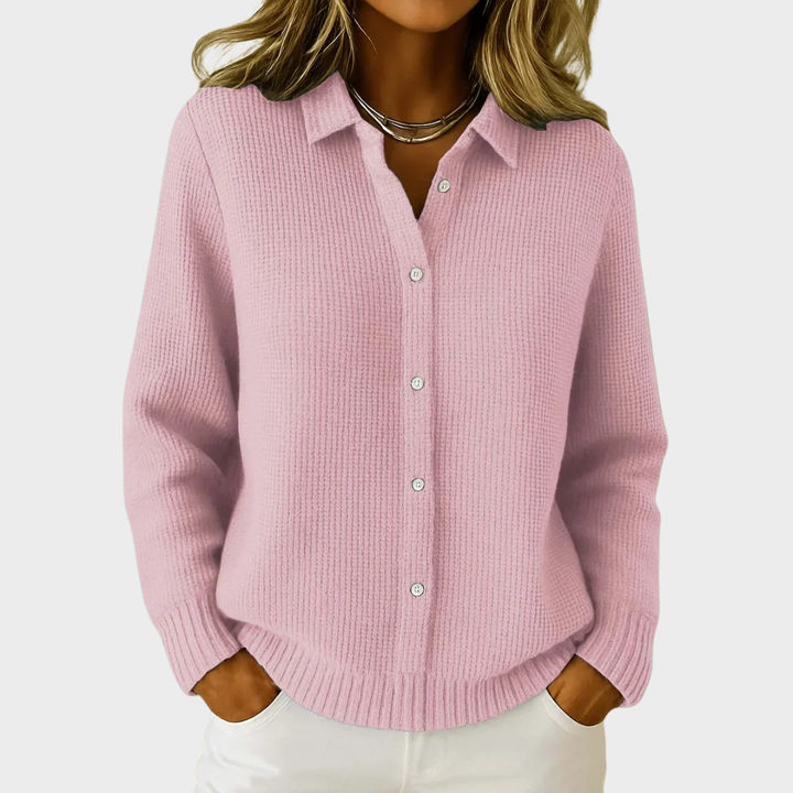 Tayla | Manteau en Tricot Texturé, Fermé par Boutons