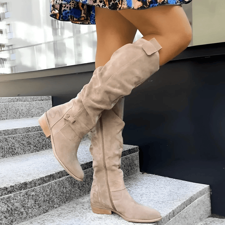 Sheryl | Bottes en Daim Montant Jusqu'aux Genoux