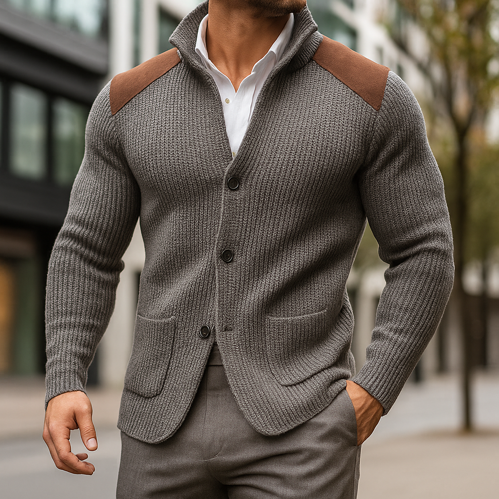Jiro | Cardigan Classique en Tricot Texturé
