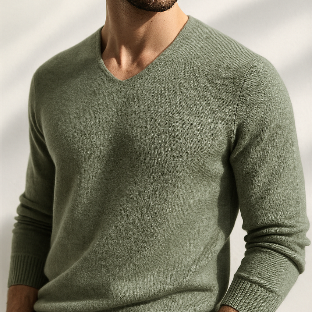 TYSON | PULL EN V EN FIBRES NOBLES