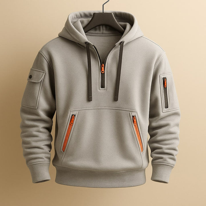 NICO | SWEAT À CAPUCHE EN MOLLETON À DEMI-ZIP