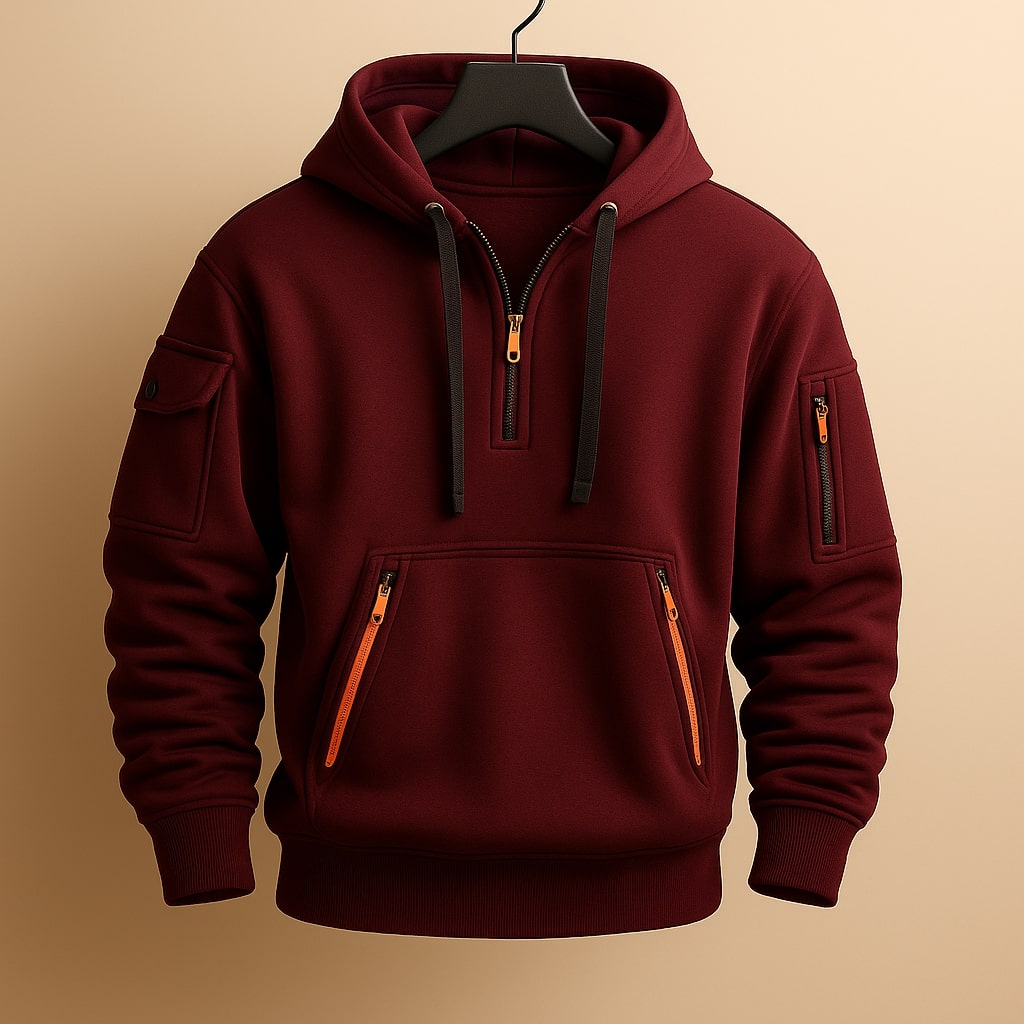 NICO | SWEAT À CAPUCHE EN MOLLETON À DEMI-ZIP
