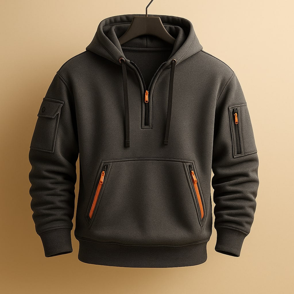 NICO | SWEAT À CAPUCHE EN MOLLETON À DEMI-ZIP