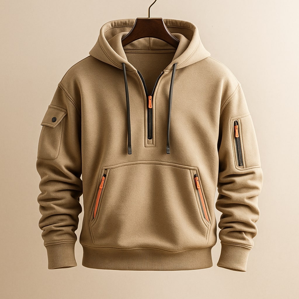 NICO | SWEAT À CAPUCHE EN MOLLETON À DEMI-ZIP