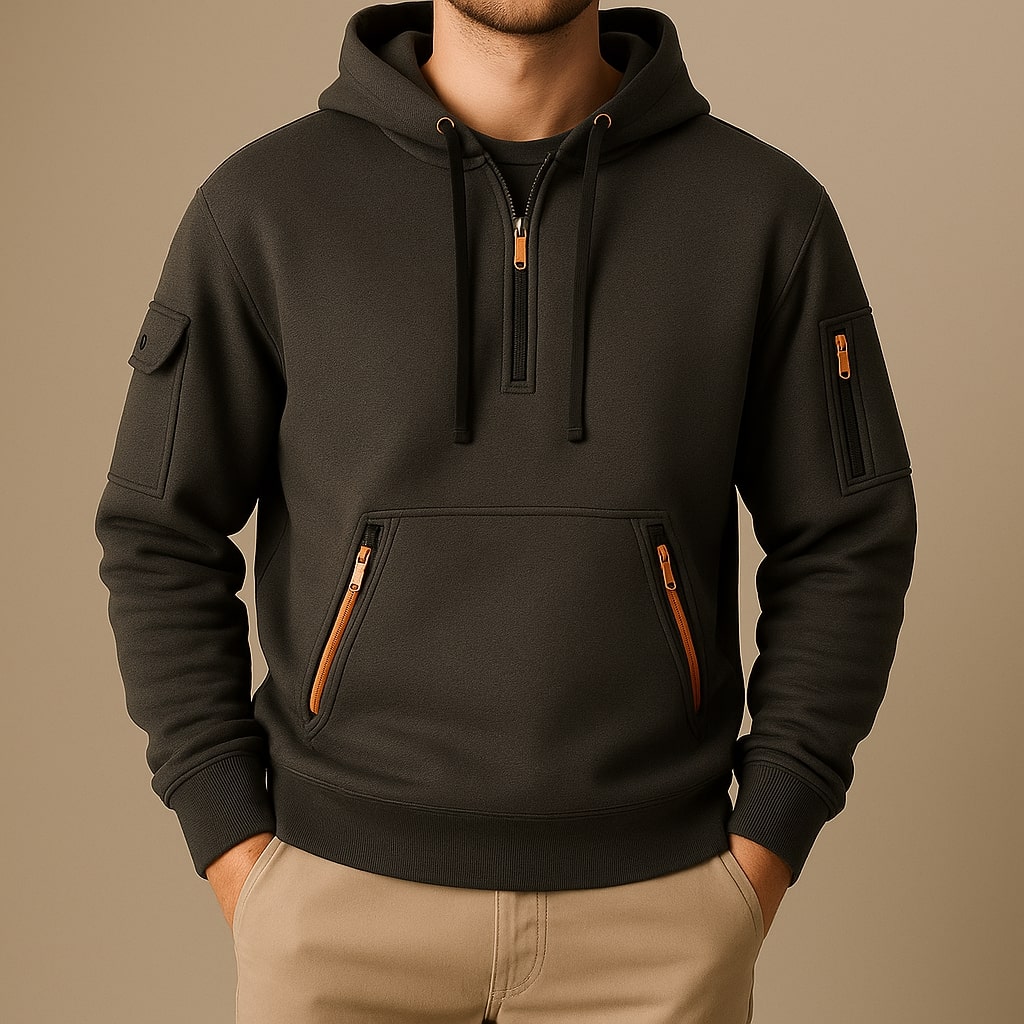 NICO | SWEAT À CAPUCHE EN MOLLETON À DEMI-ZIP