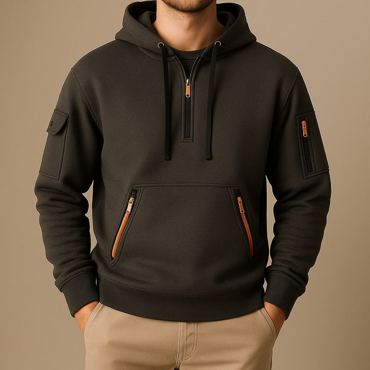 NICO | SWEAT À CAPUCHE EN MOLLETON À DEMI-ZIP