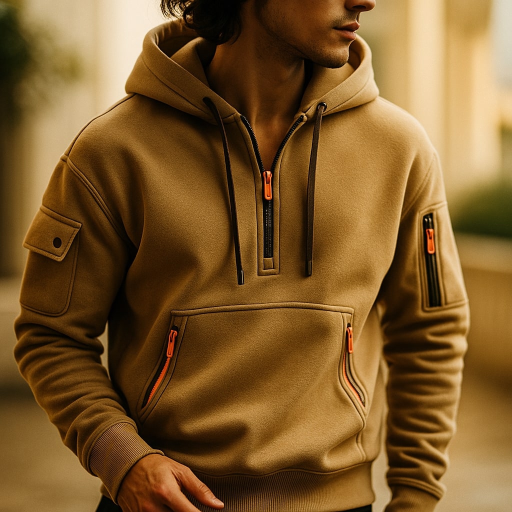NICO | SWEAT À CAPUCHE EN MOLLETON À DEMI-ZIP