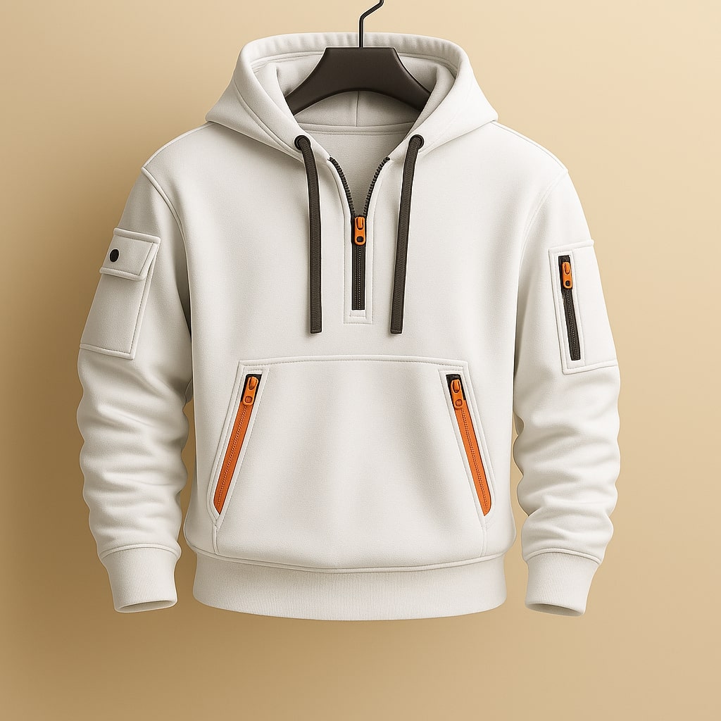 NICO | SWEAT À CAPUCHE EN MOLLETON À DEMI-ZIP