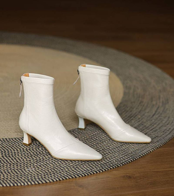 Bea | Bottines en cuir à talon élégant