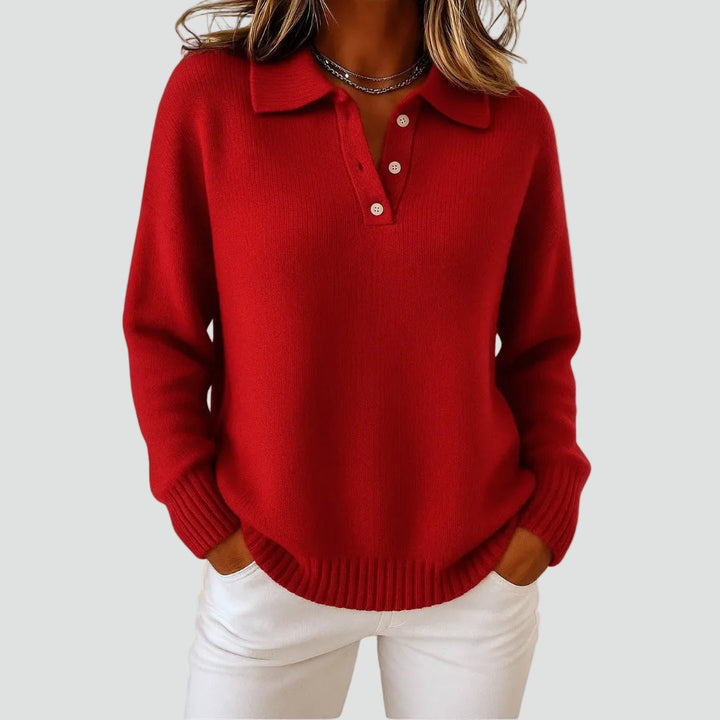 Eula | Pull à col Polo Oversize Pour Tous les Jours