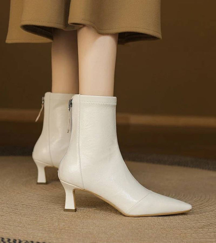 Bea | Bottines en cuir à talon élégant