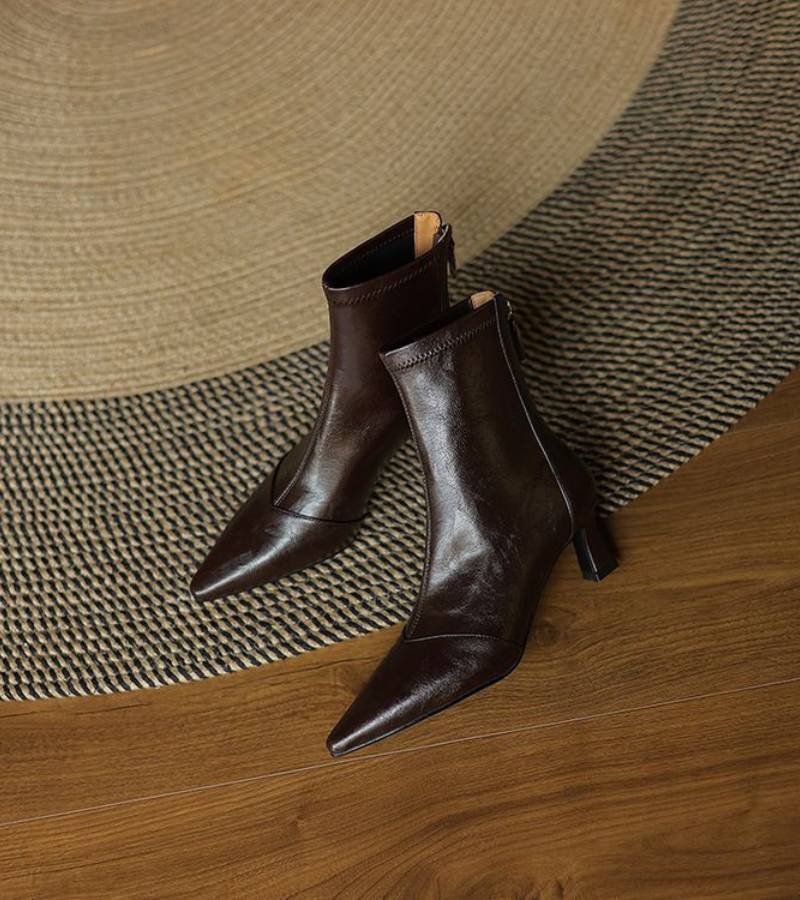 Bea | Bottines en cuir à talon élégant