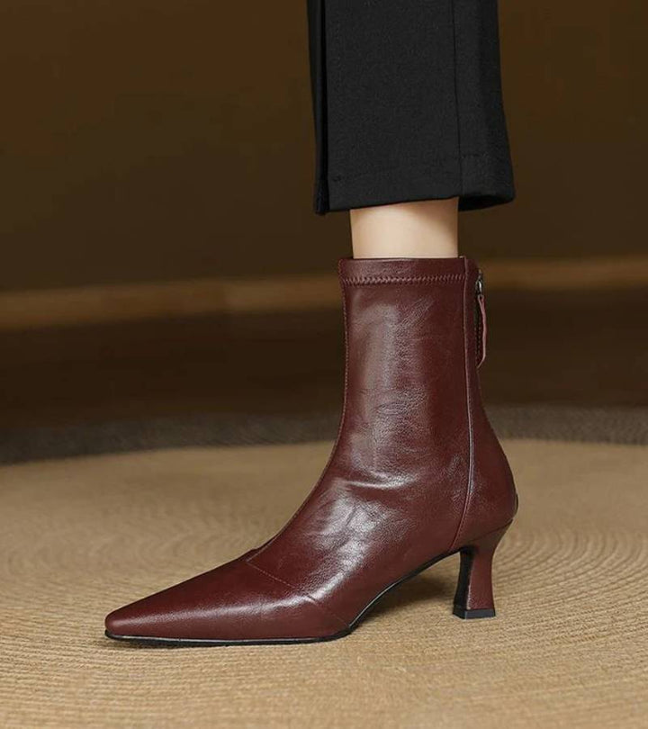 Bea | Bottines en cuir à talon élégant