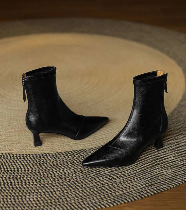 Bea | Bottines en cuir à talon élégant