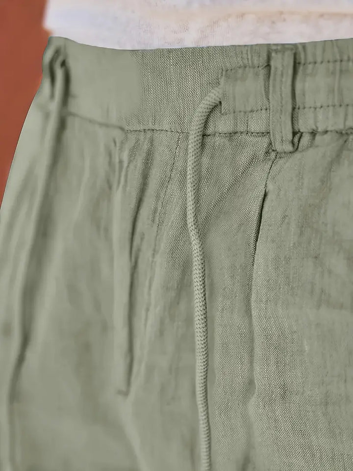 ANTHONY | PANTALONS LARGES EN LIN AVEC CORDON