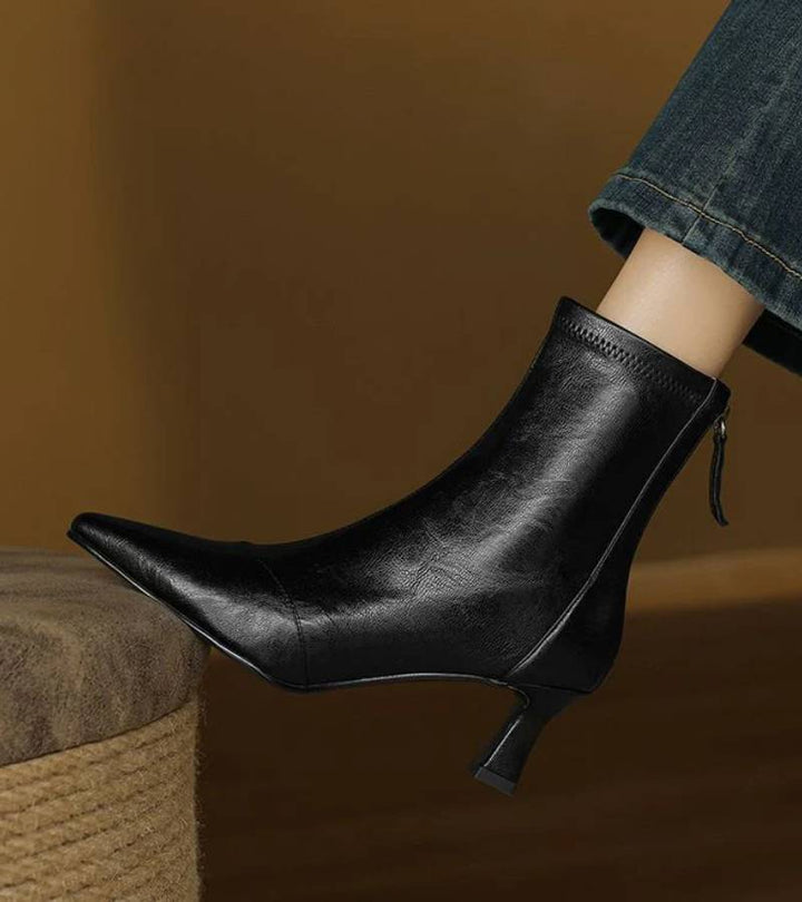 Bea | Bottines en cuir à talon élégant