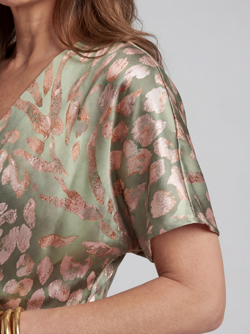 Coralie | Robe Midi à Imprimé Abstrait