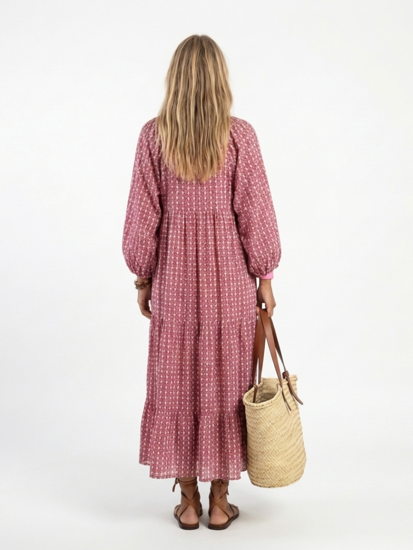 Arlette | Robe Midi à Imprimé Géométrique
