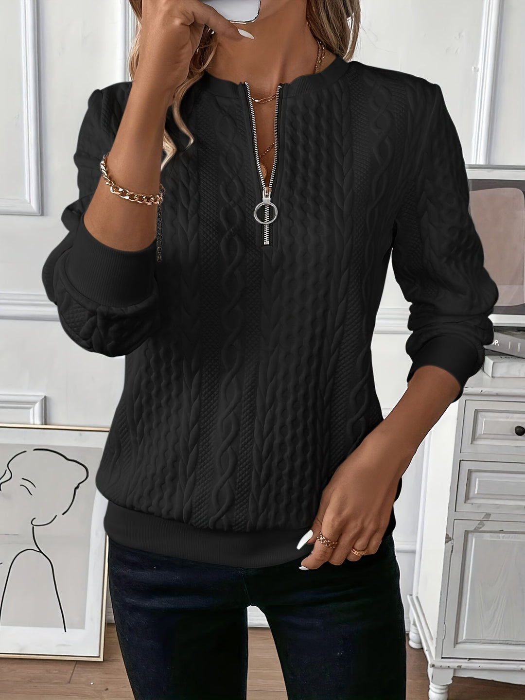 Emy | Pull Élégant Zippé