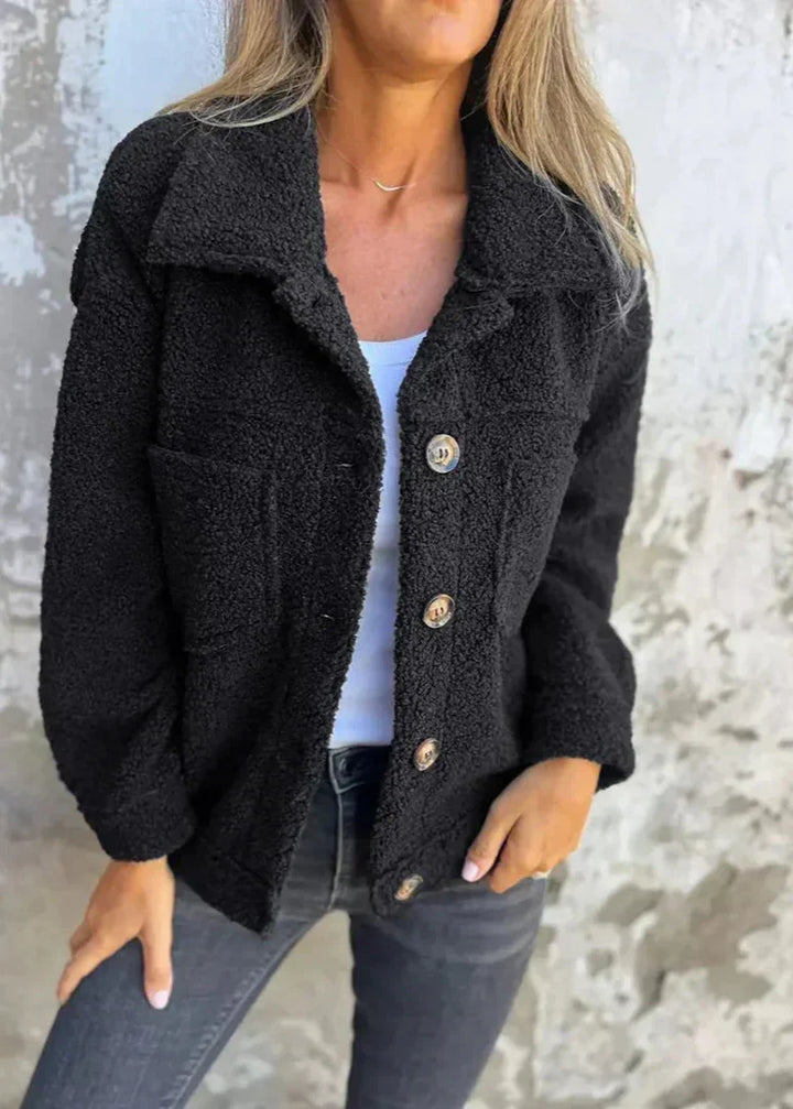 Ella | Sweat Polaire Doux à Boutons