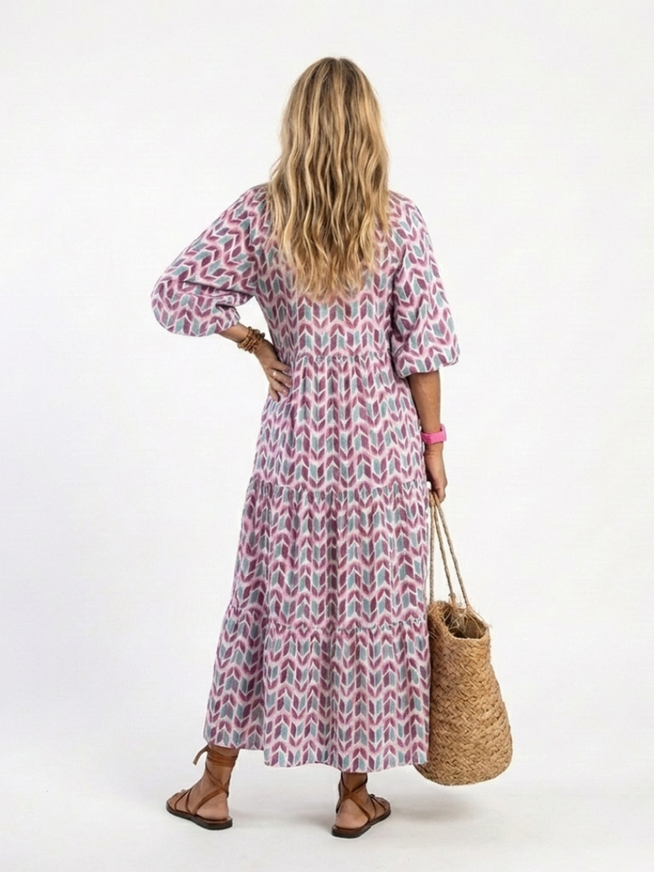 Mireya | Robe midi à manches longues