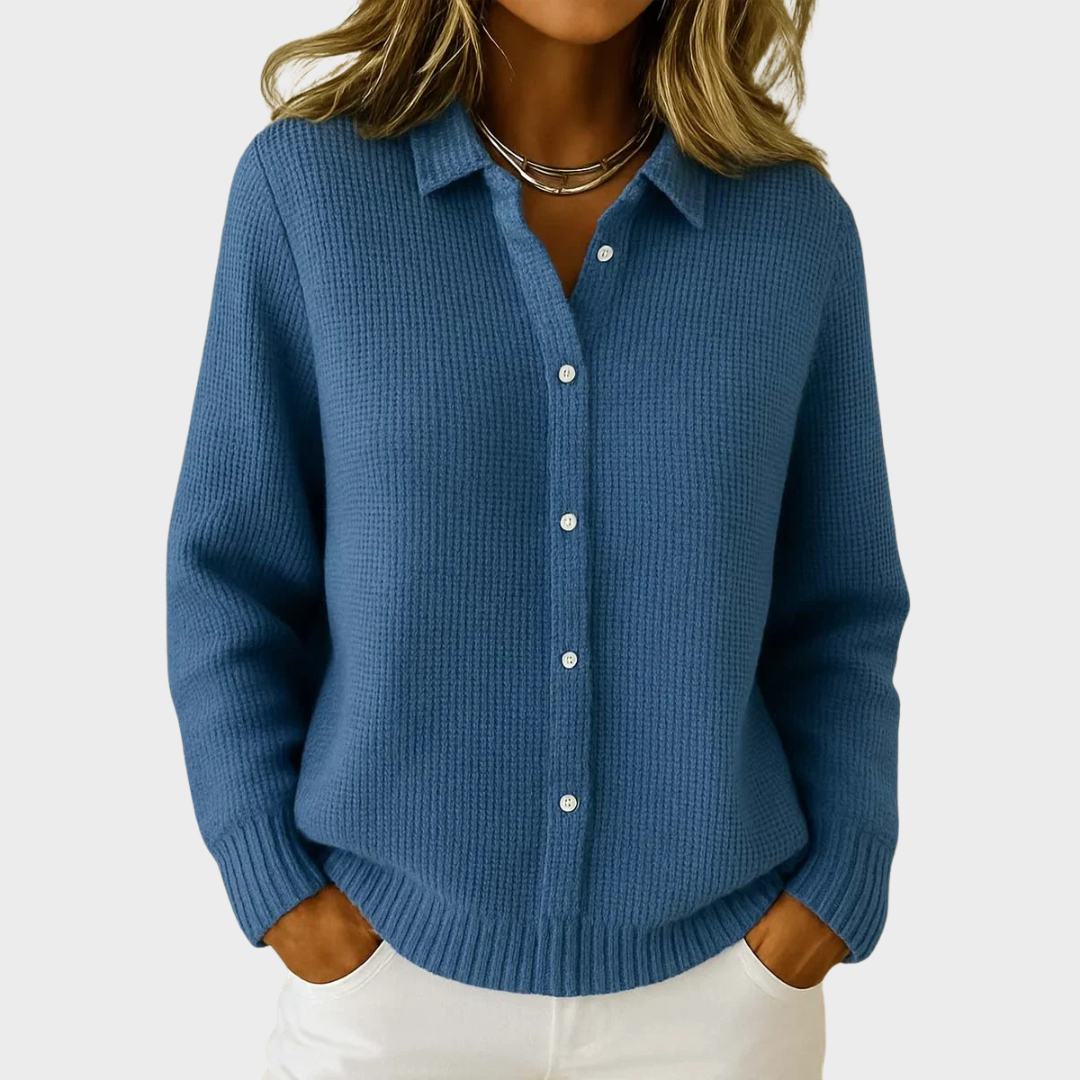 Tayla | Manteau en Tricot Texturé, Fermé par Boutons