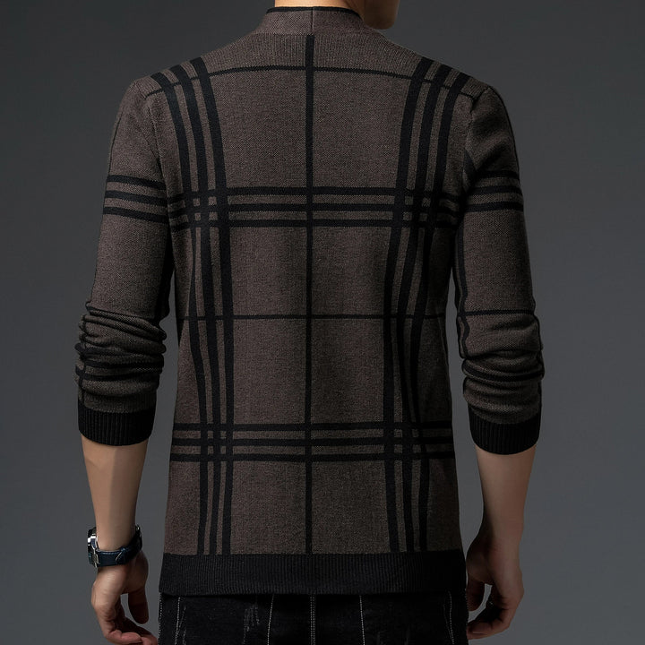 JOHN | CARDIGAN EN MAILLE À CARREAUX
