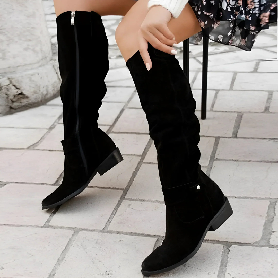 Sheryl | Bottes en Daim Montant Jusqu'aux Genoux