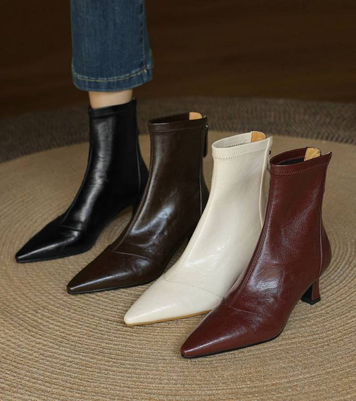 Bea | Bottines en cuir à talon élégant