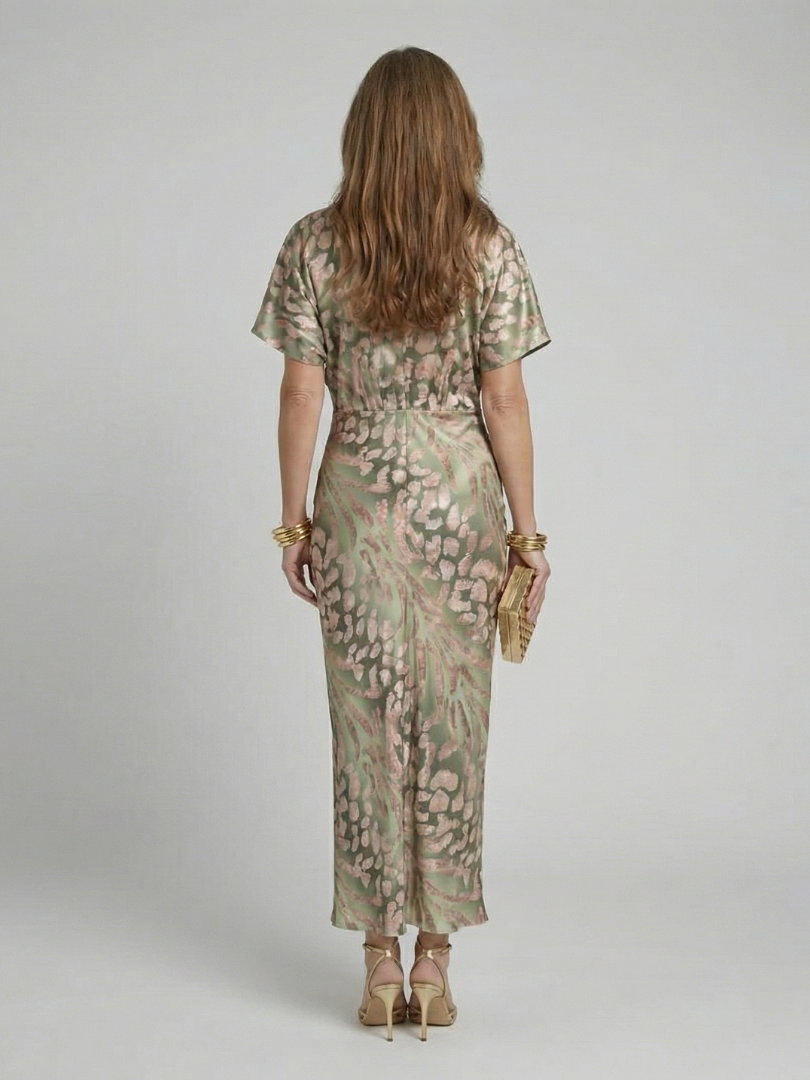 Coralie | Robe Midi à Imprimé Abstrait