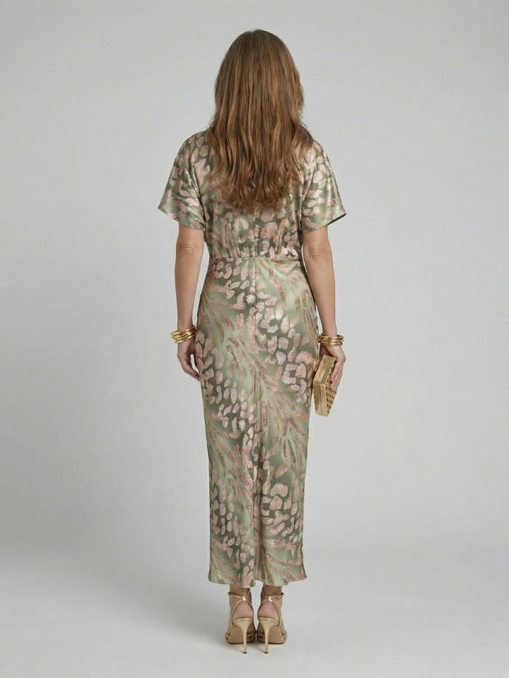 Coralie | Robe Midi à Imprimé Abstrait