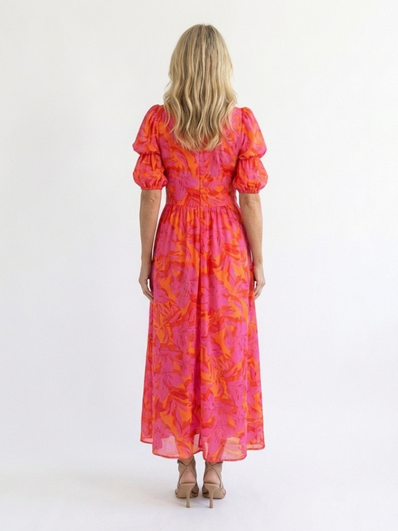 Willow | Robe Midi à Manches Bouffantes