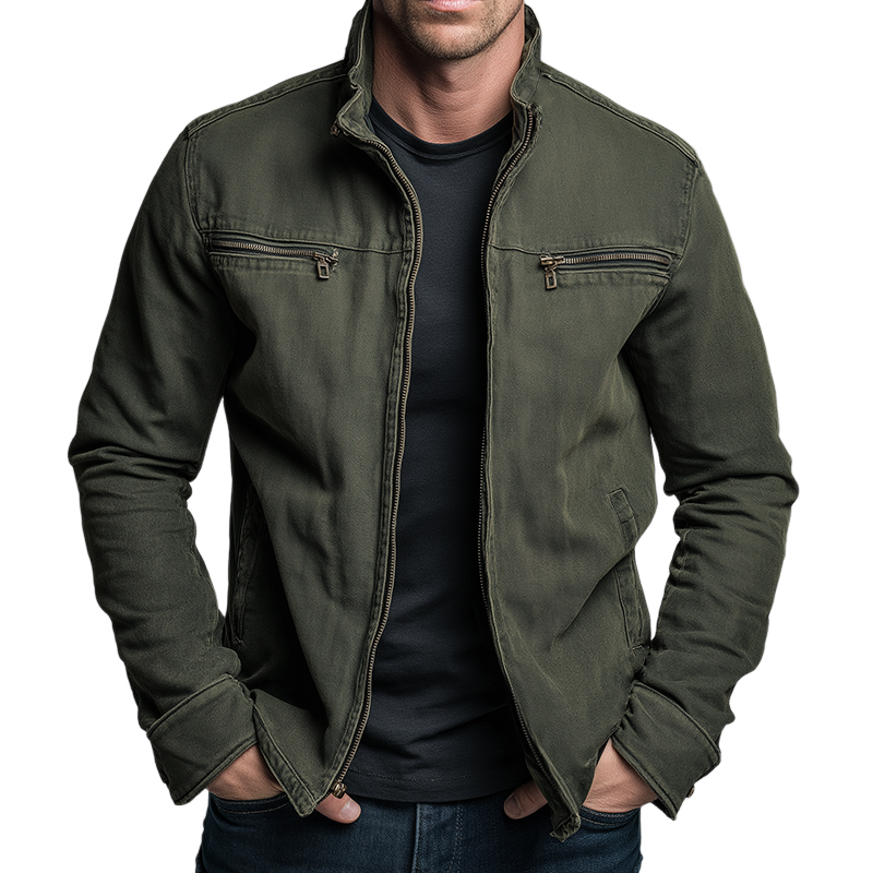 Denver | Veste Zippée en Coton Vintage