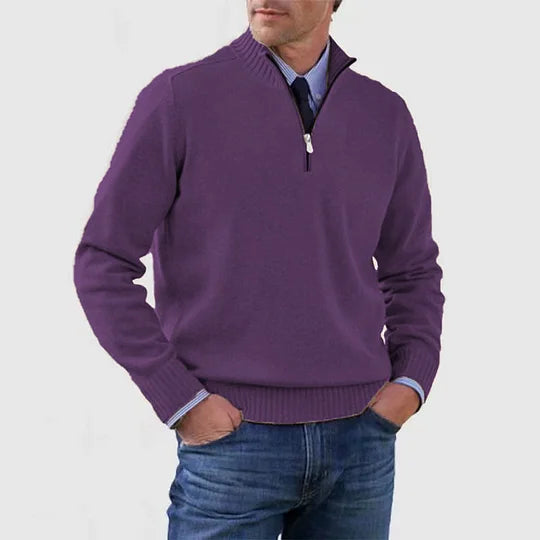 MALIK | PULL ÉLÉGANT À MI-ZIP