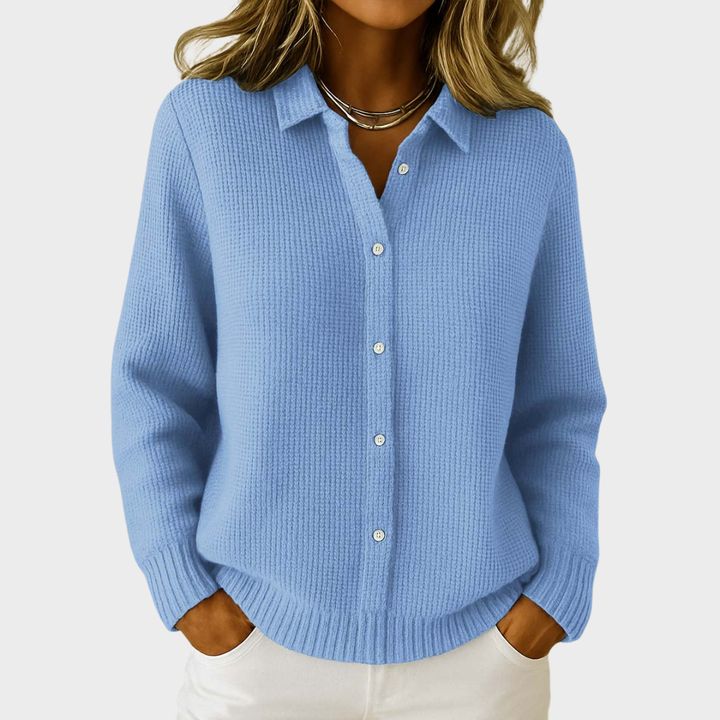 Tayla | Manteau en Tricot Texturé, Fermé par Boutons