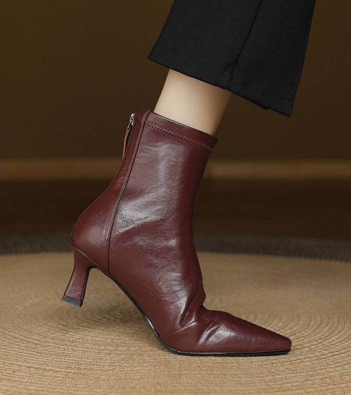 Bea | Bottines en cuir à talon élégant