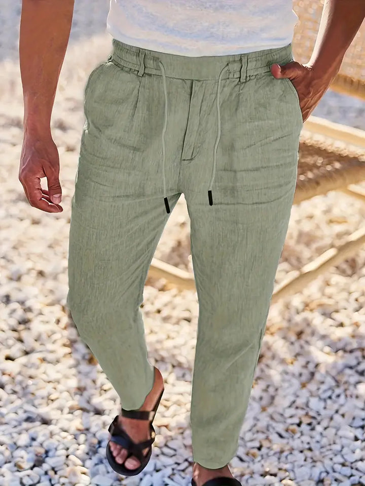 ANTHONY | PANTALONS LARGES EN LIN AVEC CORDON
