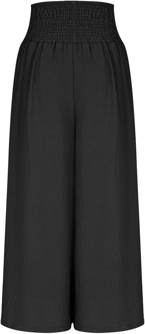 Beverly | Pantalon large pour femme avec taille smockée