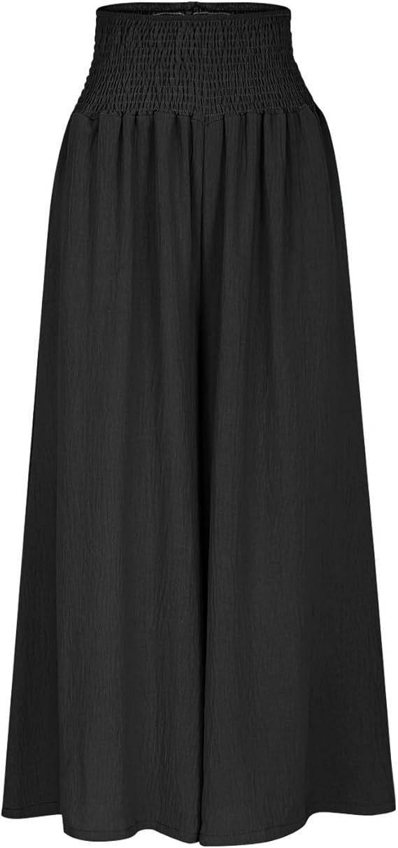 Beverly | Pantalon large pour femme avec taille smockée