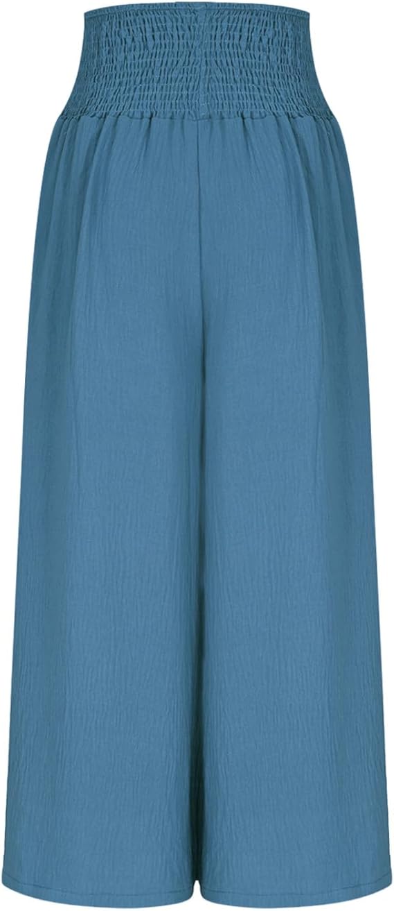 Beverly | Pantalon large pour femme avec taille smockée