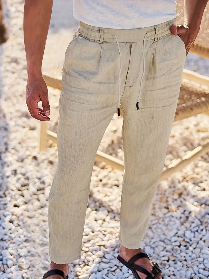 ANTHONY | PANTALONS LARGES EN LIN AVEC CORDON