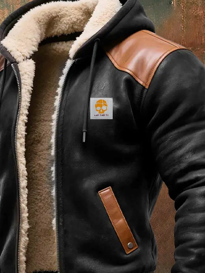 Leroy | Veste Vintage en Cuir Suédé à Capuche