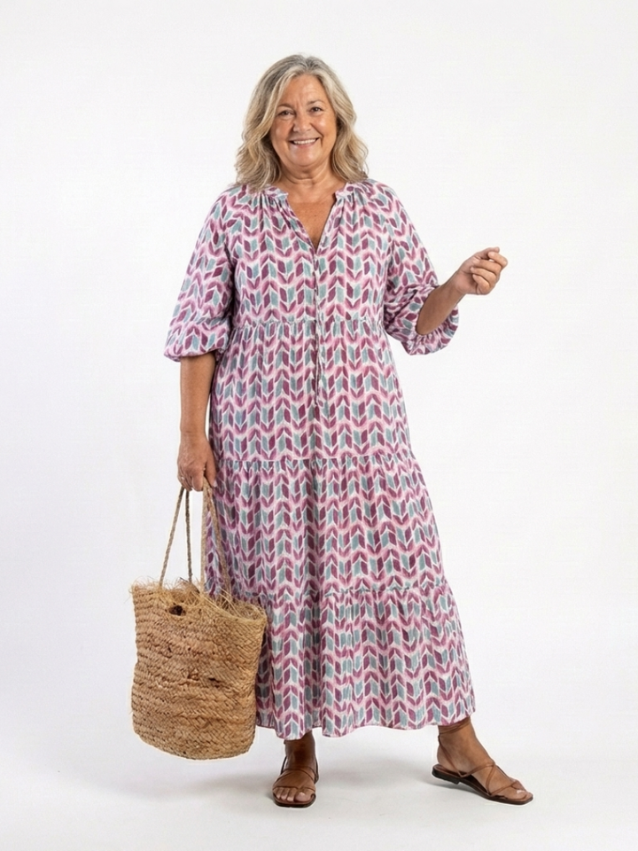 Mireya | Robe midi à manches longues